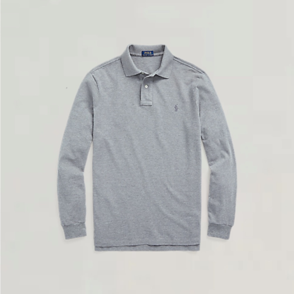 Polo Ralph Lauren Men’s Long Sleeve Pullover Shirt Light Gray